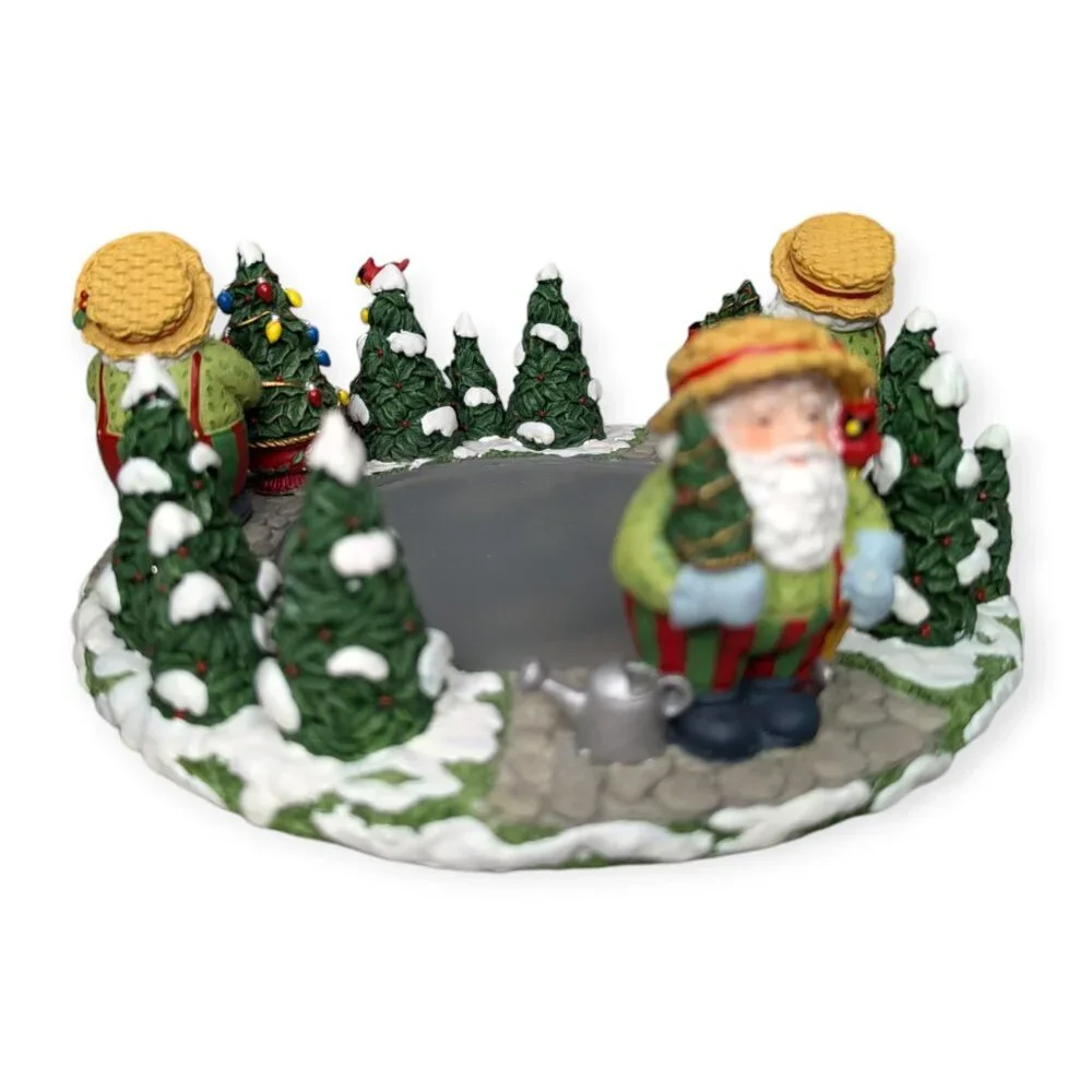 The White Barn Candle Co Christmas Trees w/Santa Jar Candle Holder